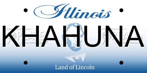 KHAHUNA Illinois License Plate