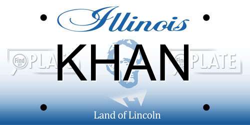 KHAN Illinois License Plate