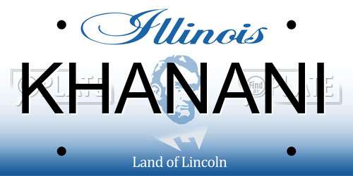 KHANANI Illinois License Plate