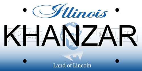 KHANZAR Illinois License Plate