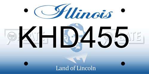 KHD455 Illinois License Plate