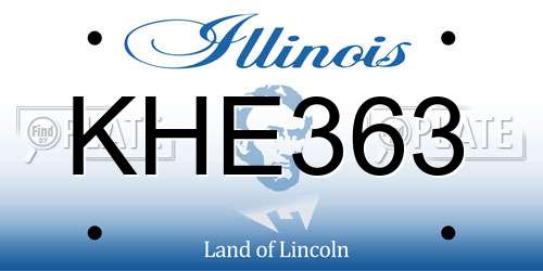 KHE363 Illinois License Plate
