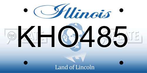 KHO485 Illinois License Plate
