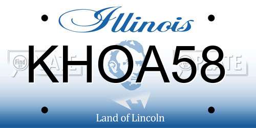 KHOA58 Illinois License Plate