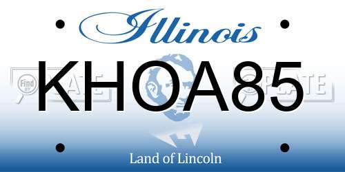 KHOA85 Illinois License Plate