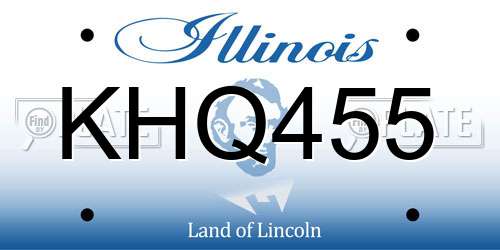 KHQ455 Illinois License Plate