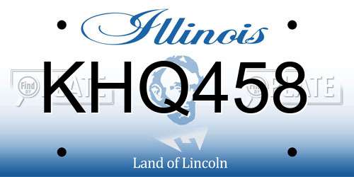 KHQ458 Illinois License Plate