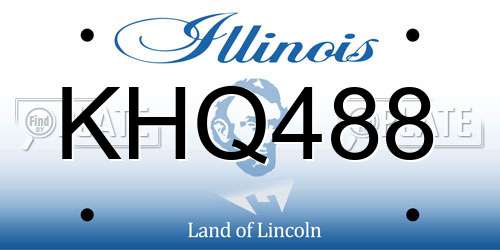 KHQ488 Illinois License Plate