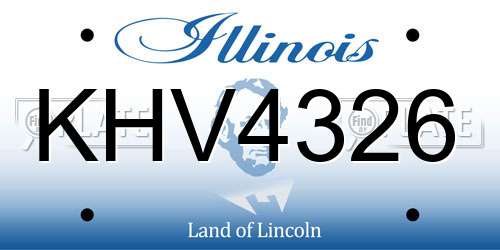 KHV4326 Illinois License Plate