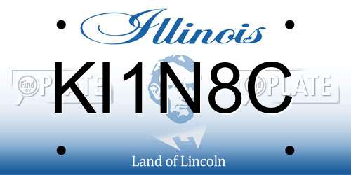 KI1N8C Illinois License Plate