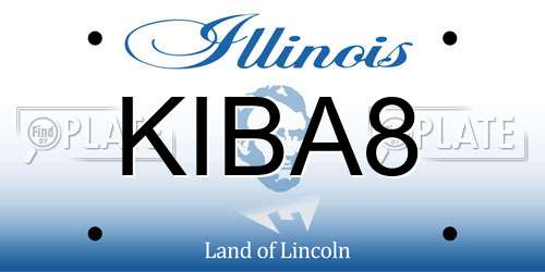 KIBA8 Illinois License Plate