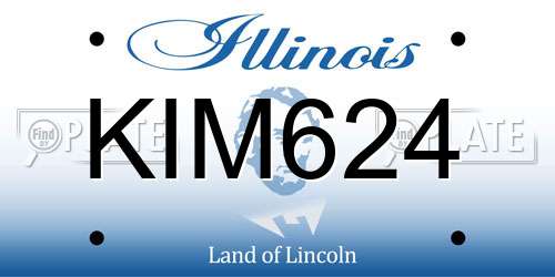 KIM624 Illinois License Plate