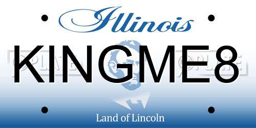 KINGME8 Illinois License Plate