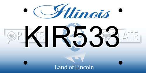 KIR533 Illinois License Plate