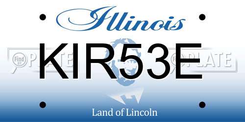 KIR53E Illinois License Plate