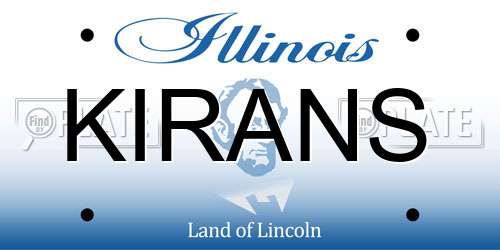KIRANS Illinois License Plate
