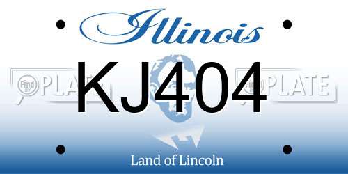KJ404 Illinois License Plate