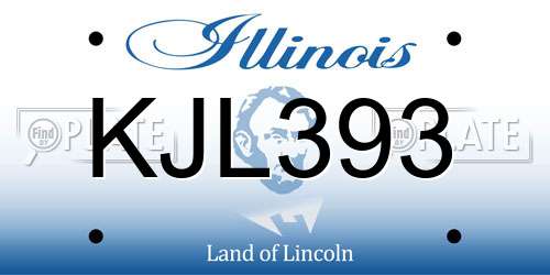 KJL393 Illinois License Plate