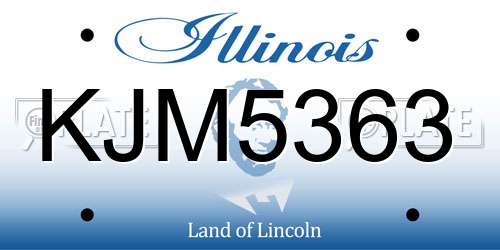 KJM5363 Illinois License Plate