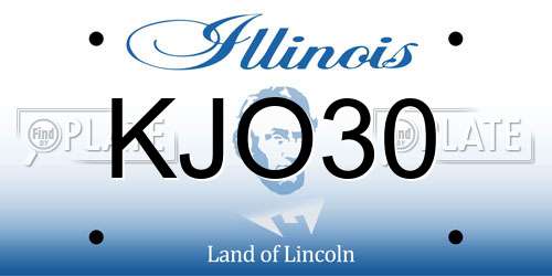 KJO30 Illinois License Plate