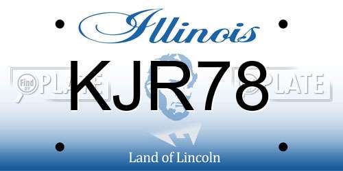 KJR78 Illinois License Plate