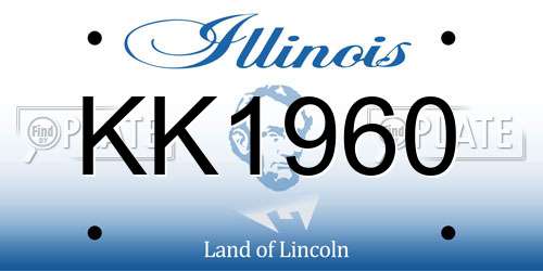 KK1960 Illinois License Plate