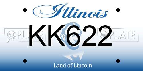 KK622 Illinois License Plate