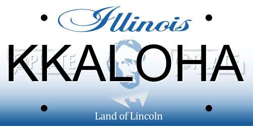 KKALOHA Illinois License Plate