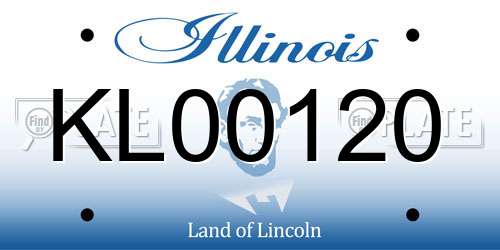 KL00120 Illinois License Plate