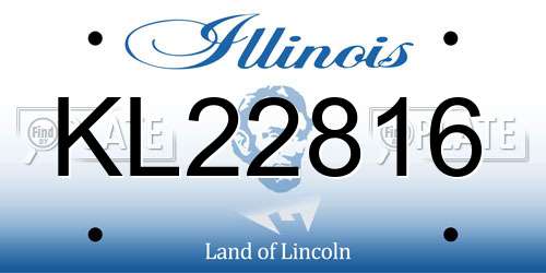 KL22816 Illinois License Plate
