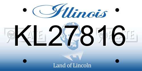 KL27816 Illinois License Plate