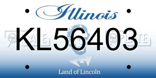 KL56403 Illinois License Plate