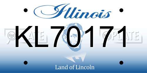 KL70171 Illinois License Plate