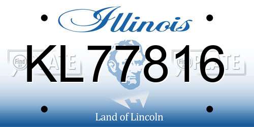 KL77816 Illinois License Plate
