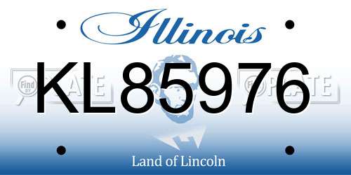 KL85976 Illinois License Plate