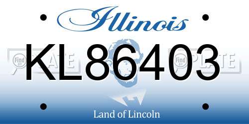 KL86403 Illinois License Plate