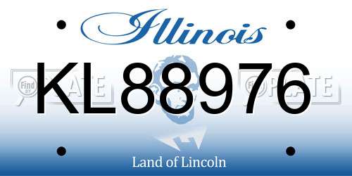 KL88976 Illinois License Plate