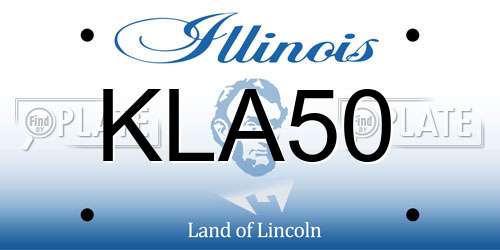KLA50 Illinois License Plate