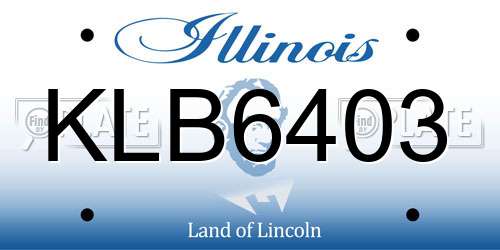 KLB6403 Illinois License Plate
