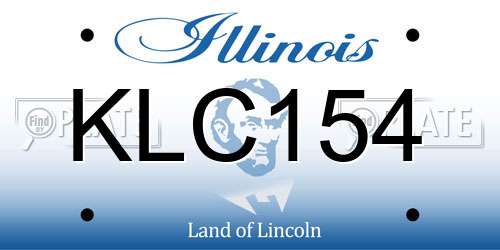 KLC154 Illinois License Plate