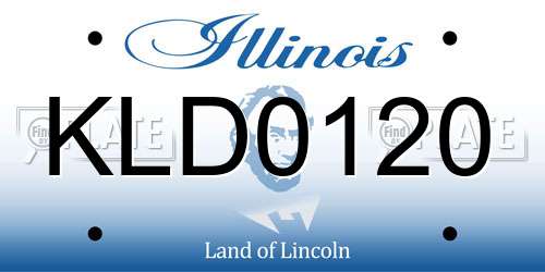 KLD0120 Illinois License Plate