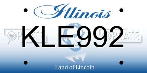 KLE992 Illinois License Plate