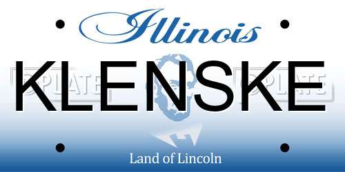 KLENSKE Illinois License Plate