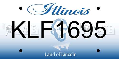 KLF1695 Illinois License Plate