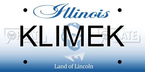KLIMEK Illinois License Plate