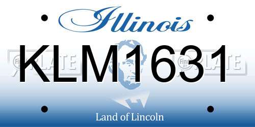 KLM1631 Illinois License Plate