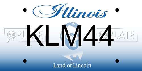KLM44 Illinois License Plate