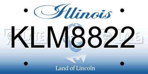 KLM8822 Illinois License Plate