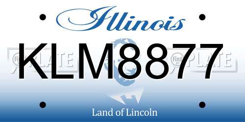 KLM8877 Illinois License Plate