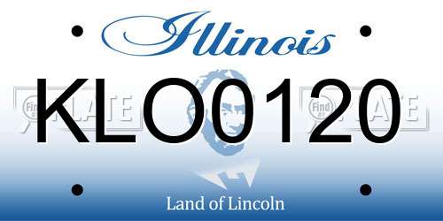KLO0120 Illinois License Plate
